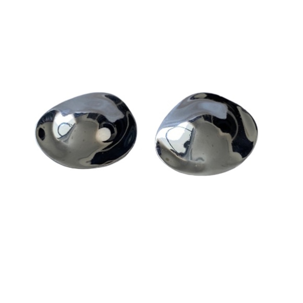 Statement Silvertone Clip-on Earrings
